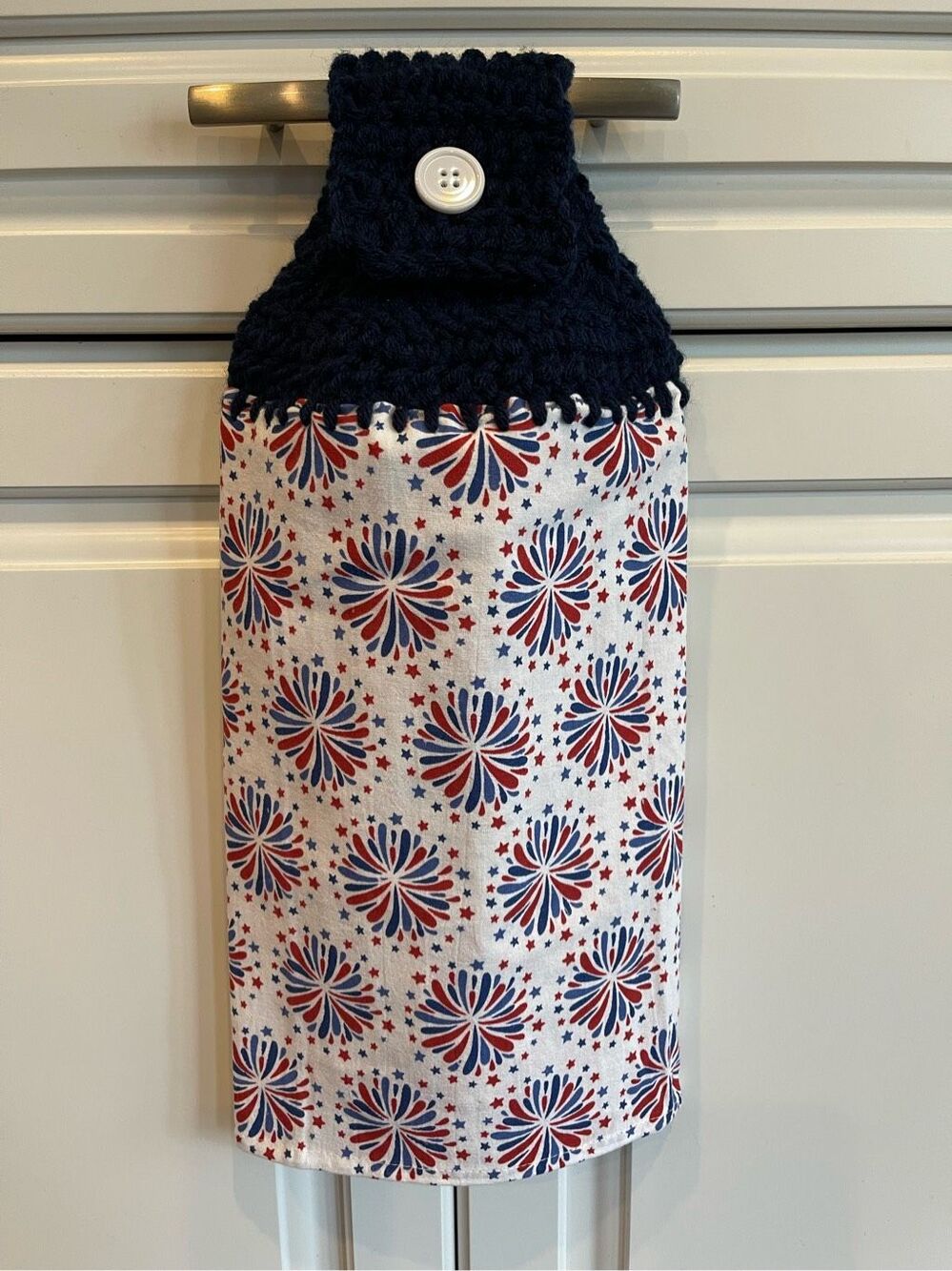 Crochet Top Kitchen Towel- Fireworks